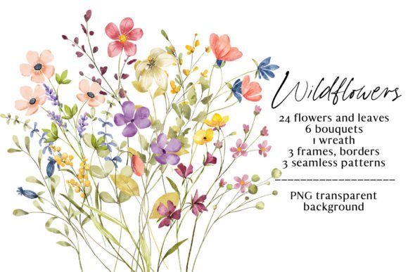 Download Wild Flowers and Leaf Set, PNG. - Premium Resources