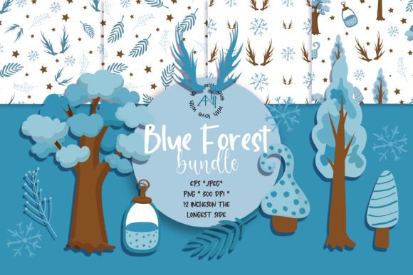 Download Blue Forest Patterns, Clipart Png,eps,jp - Eps Collection